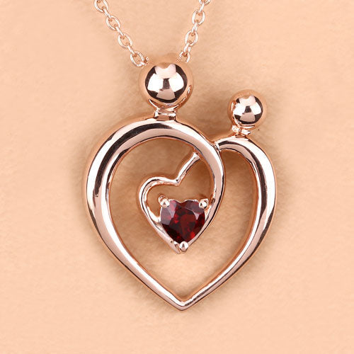 0.32 Carat Genuine Garnet .925 Sterling Silver Pendant