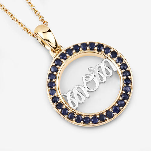 0.64 Carat Genuine Blue Sapphire .925 Sterling Silver Pendant