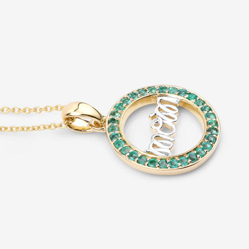 0.54 Carat Genuine Emerald .925 Sterling Silver Pendant