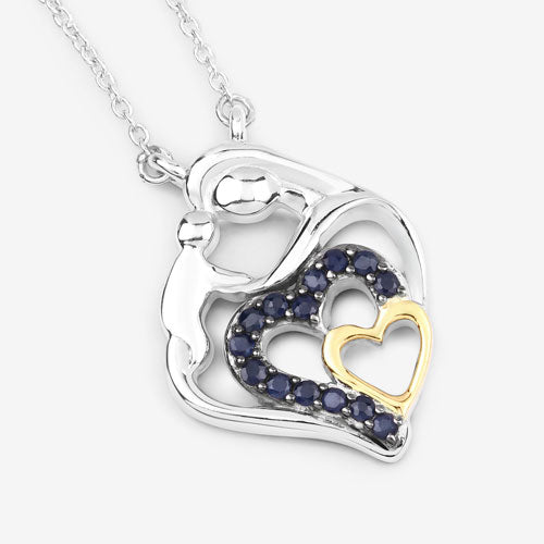 0.28 Carat Genuine Blue Sapphire .925 Sterling Silver Pendant