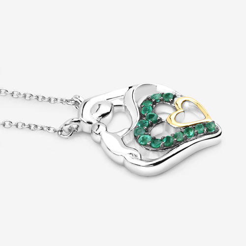 0.24 Carat Genuine Emerald .925 Sterling Silver Pendant