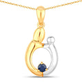 0.19 Carat Genuine Blue Sapphire .925 Sterling Silver Pendant