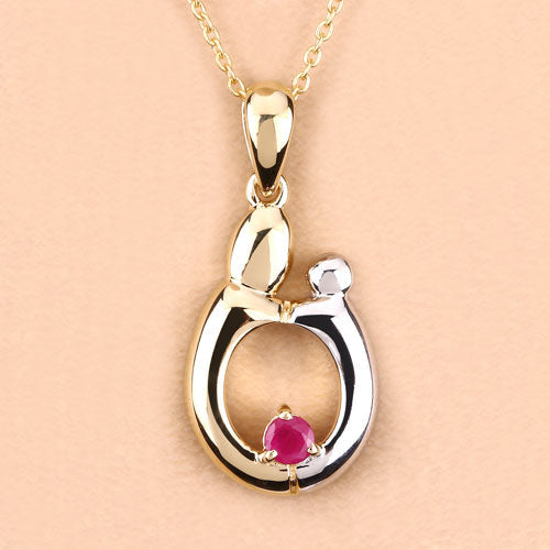 0.20 Carat Genuine Ruby .925 Sterling Silver Pendant