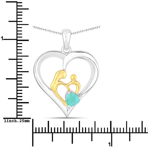 0.45 Carat Genuine Emerald .925 Sterling Silver Pendant