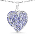 3.97 Carat Genuine Tanzanite .925 Sterling Silver Pendant