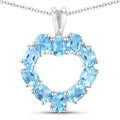 1.90 Carat Genuine Swiss Blue Topaz .925 Sterling Silver Pendant
