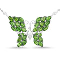 4.88 Carat Genuine Chrome Diopside and White Topaz .925 Sterling Silver Pendant