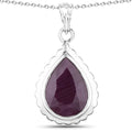14.10 Carat Genuine Ruby .925 Sterling Silver Pendant