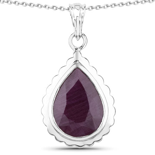 14.10 Carat Genuine Ruby .925 Sterling Silver Pendant