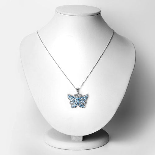 4.84 Carat Genuine Swiss Blue Topaz .925 Sterling Silver Pendant