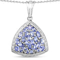 1.96 Carat Genuine Tanzanite .925 Sterling Silver Pendant