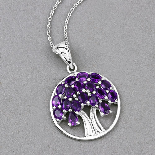 2.94 Carat Genuine Amethyst .925 Sterling Silver Pendant
