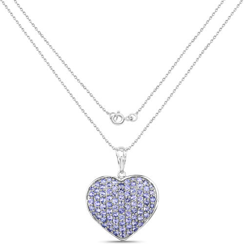 4.86 Carat Genuine Tanzanite .925 Sterling Silver Pendant