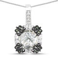 2.72 Carat Genuine Multi Stones .925 Sterling Silver Pendant
