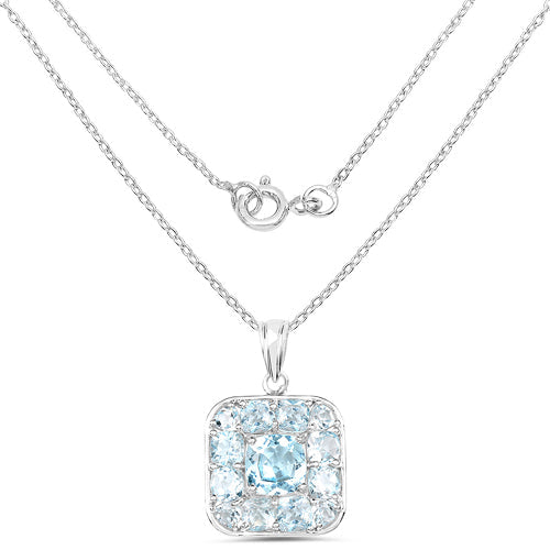 10.05 Carat Genuine Blue Topaz .925 Sterling Silver Pendant