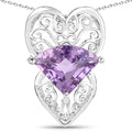 5.80 Carat Genuine Amethyst .925 Sterling Silver Pendant