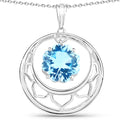 8.75 Carat Genuine Swiss Blue Topaz .925 Sterling Silver Pendant