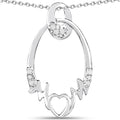 0.14 Carat Genuine White Diamond .925 Sterling Silver Pendant