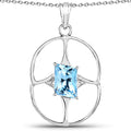 5.26 Carat Genuine Swiss Blue Topaz .925 Sterling Silver Pendant