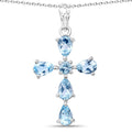 2.72 Carat Genuine Blue Topaz .925 Sterling Silver Pendant
