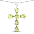 2.24 Carat Genuine Peridot .925 Sterling Silver Pendant