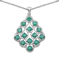 6.02 Carat Genuine Emerald .925 Sterling Silver Pendant