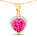 4.74 Carat Genuine Pink Topaz and White Topaz .925 Sterling Silver Pendant