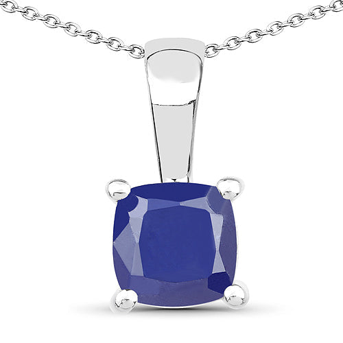 1.80 Carat Genuine Emerald, Glass Filled Ruby & Glass Filled Sapphire .925 Sterling Silver Pendant