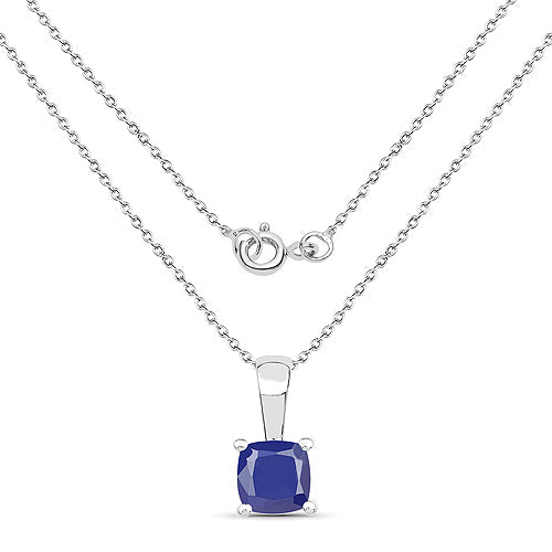 1.80 Carat Genuine Emerald, Glass Filled Ruby & Glass Filled Sapphire .925 Sterling Silver Pendant