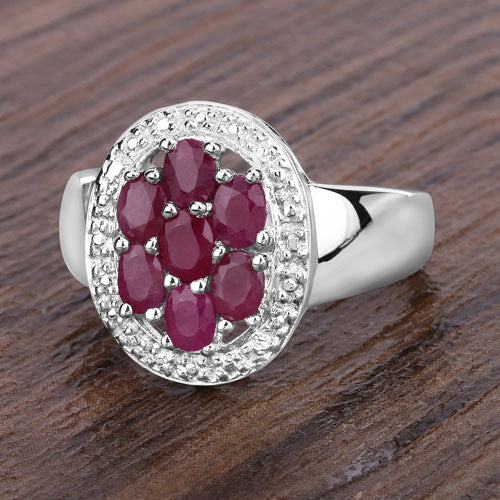 1.54 Carat Genuine Ruby .925 Sterling Silver Ring