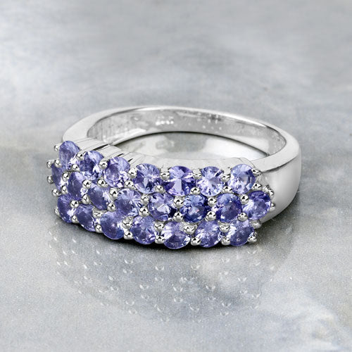1.54 Carat Genuine Tanzanite .925 Sterling Silver Ring