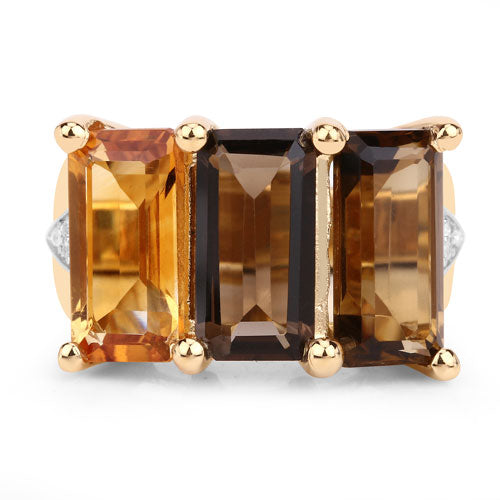 8.17 Carat Genuine Multi Stones .925 Sterling Silver Ring