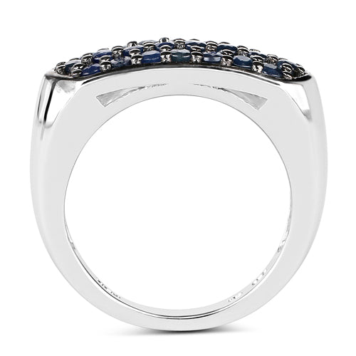 0.99 Carat Genuine Blue Sapphire .925 Sterling Silver Ring
