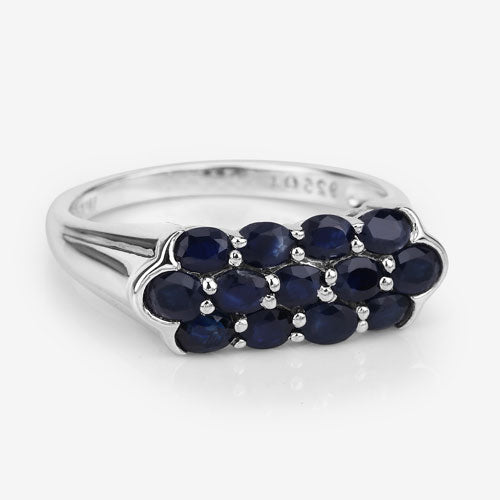 2.60 Carat Genuine Blue Sapphire .925 Sterling Silver Ring
