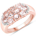 1.50 Carat Genuine Morganite .925 Sterling Silver Ring