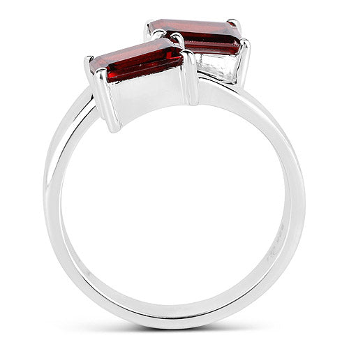 2.40 Carat Genuine  Garnet .925 Sterling Silver Ring