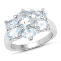 3.57 Carat Genuine  Blue Topaz .925 Sterling Silver Ring
