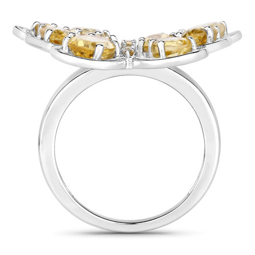 4.43 Carat Genuine Citrine .925 Sterling Silver Ring