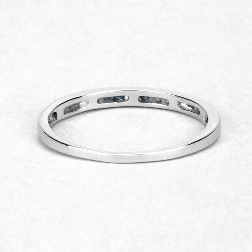 0.20 Carat Genuine Blue Diamond .925 Sterling Silver Ring