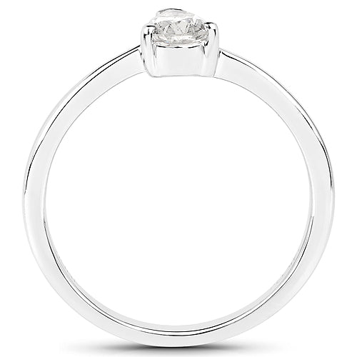 14K White Gold 0.50 Carat Genuine White Diamond Ring