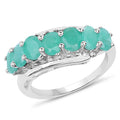 1.64 Carat Genuine Emerald Sterling Silver Ring