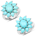 5.20 Carat Genuine Turquoise .925 Sterling Silver Ring