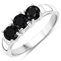0.99 Carat Genuine Black Diamond .925 Sterling Silver Ring
