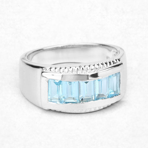 1.75 Carat Genuine Blue Topaz .925 Sterling Silver Ring