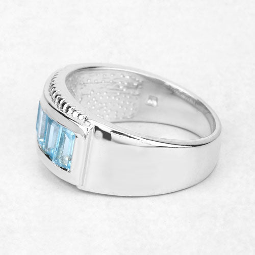 1.75 Carat Genuine Blue Topaz .925 Sterling Silver Ring