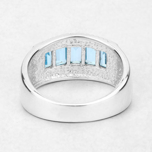 1.75 Carat Genuine Blue Topaz .925 Sterling Silver Ring