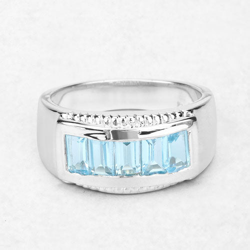 1.75 Carat Genuine Blue Topaz .925 Sterling Silver Ring
