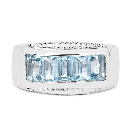 1.75 Carat Genuine Blue Topaz .925 Sterling Silver Ring