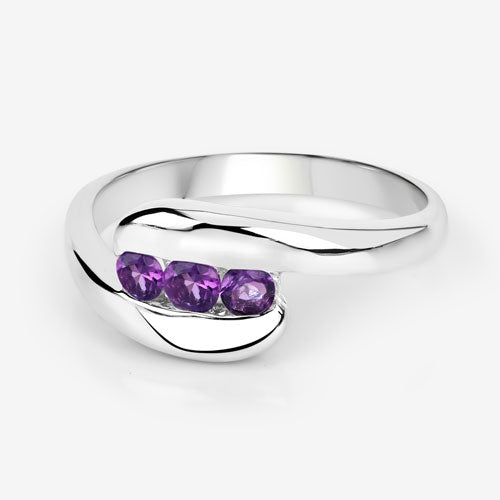 0.54 Carat Genuine Amethyst .925 Sterling Silver Ring