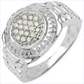 0.20 Carat Genuine White Diamond .925 Sterling Silver Ring